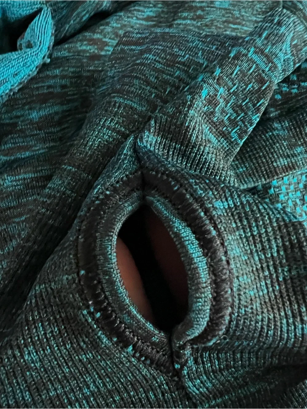Nike Dri Fit Knit Long Sleeve Running Athletic‎ Teal Heathered Performance Top